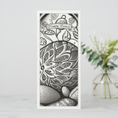 Paasmotief b/w cartoon met paaseieren 97330 (Staand voorkant)