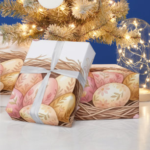 Paasnest met eieren cadeaupapier