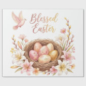 Paasnest met eieren cadeaupapier (Vlak)