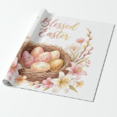 Paasnest met eieren cadeaupapier (Uitgerold)