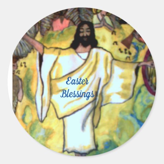 PAASOCHTEND JEZUS ROOS STICKERS (Voorkant)