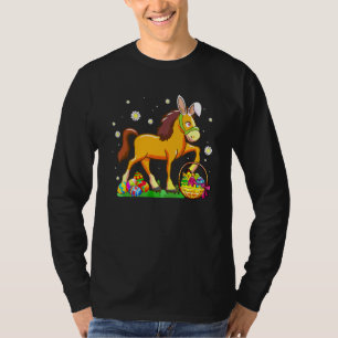 Paaspaardenbunny Ears Eieren Hunting Basket Girls T-shirt