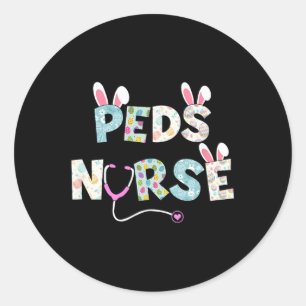 Paaspaaszaad zuster Bunny Ears Happy Paaseieren Ronde Sticker