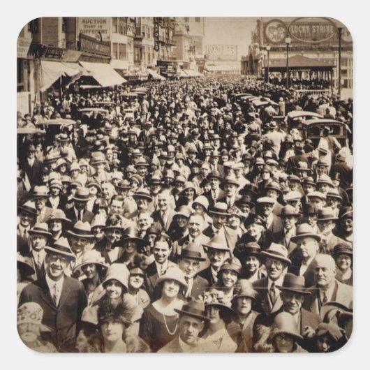 Paasparade Atlantic City New Jersey Boardwalk Vierkante Sticker (Voorkant)