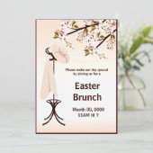 Paaspartij Brunch, dames en heren, uitnodiging (Staand voorkant)