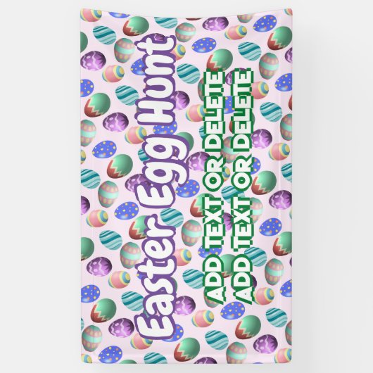 Paaspartij Eieren met tante Kleur Pasen Roze Spandoek (Verticaal)