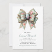  Paaspastel Coquette Bow Brunch Kaart (Voorkant)