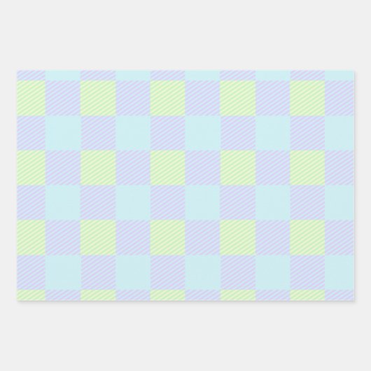 Paaspastel Kleuren Plain Pattern Custom Inpakpapier Vel (Voorkant)