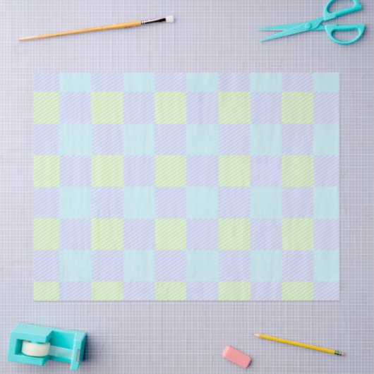 Paaspastel Kleuren Plain Pattern Custom Tissuepapier (Craft)
