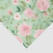 Paaspastel Roze & Groene Bloemen Tissuepapier (Detail)