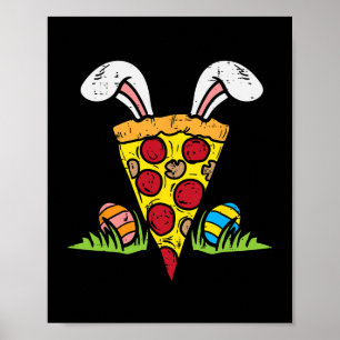 Paaspizza Slice Bunny Oars Leuke Snack Food Lover Poster