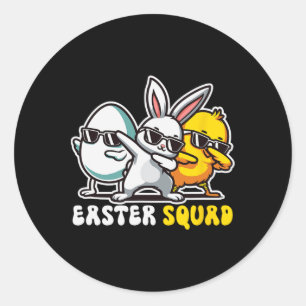 Paasplein met bunny Chick Egg Hunting Match Ronde Sticker