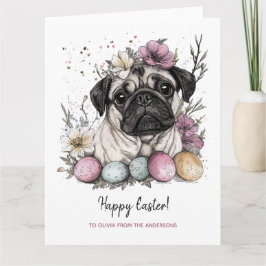 Paasplug schattige rustieke botanische bloemen kaart