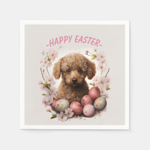 Paaspoedel Eieren en Bloemen - Servet