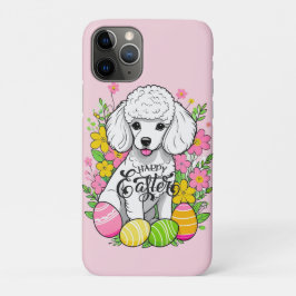 Paaspoedel met bloemen iPhone 11 pro hoesje