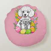 Paaspoedel met bloemen rond kussen (Achterkant)