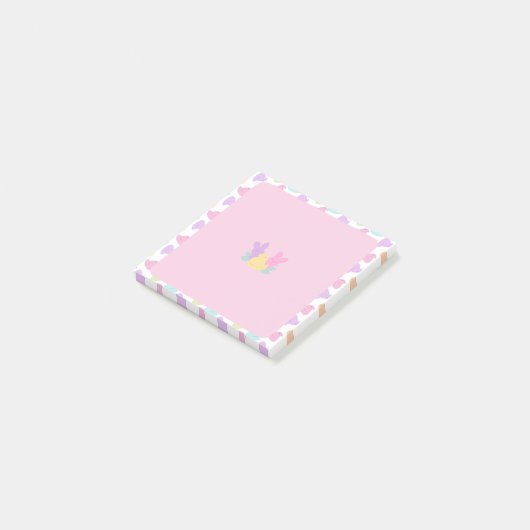 Paaspriem Bunny & Chicks Post-it® Notes (Schuin)