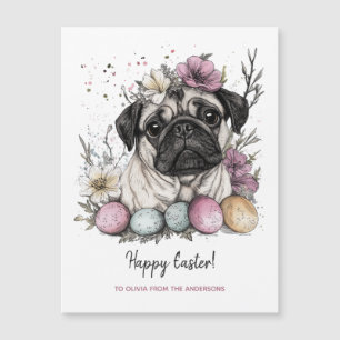 Paaspug rustieke waterverf bloemen