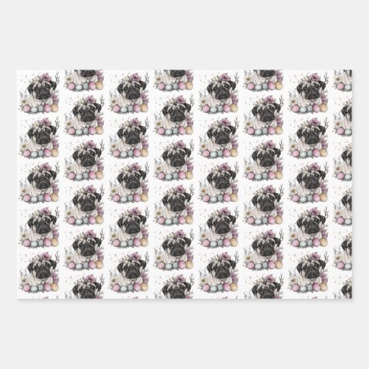 Paaspug waterverf bloemig inpakpapier vel (Voorkant 3)