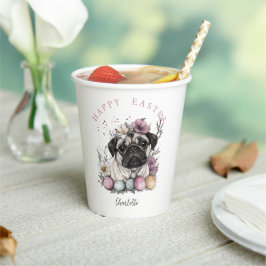 Paaspug waterverf bloemig papieren bekers