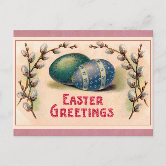 paasroze eieren briefkaart (Voorkant)