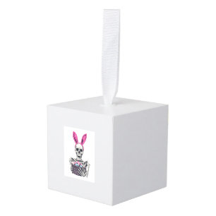 Paasschedel � Grappige Konijnenskelet Kubus Ornament