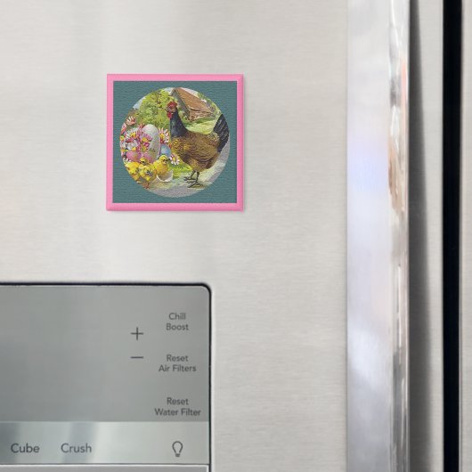 Paasschen en getextureerde kippen,  magneet (Insitu (Koelkast))