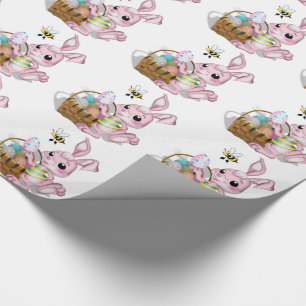 paasschottenomhulsel/messing met mandje eieren cadeaupapier