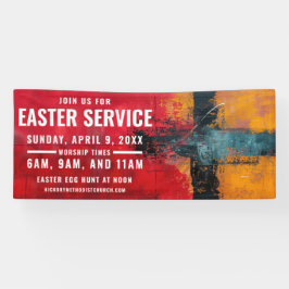 Paasservice Tijdbanner voor kerken Spandoek