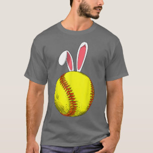 Paassoftball Bunny Rabbit Ears voor mam Kinder jon T-shirt