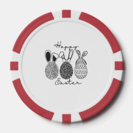 Paasspeelkaarten - zwart en wit poker chips