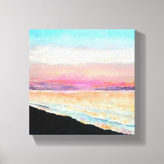 Paasstrand Schilderen van Sunset Chalk Paint Canvas Afdruk (Voorkant)