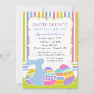 Paasuitnodiging Bunny Egg Hunt of Brunch Kaart