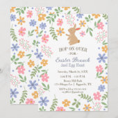 Paasuitnodiging leuk konijn voor brunch kaart (Voorkant / Achterkant)