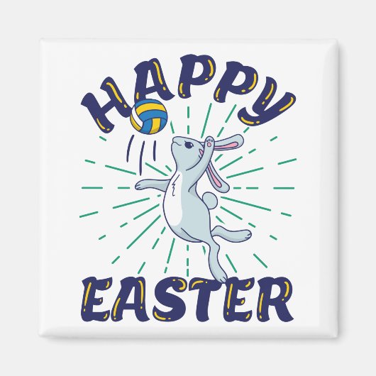 Paasvolleyball Bunny Jump Serve Magneet (Voorkant)