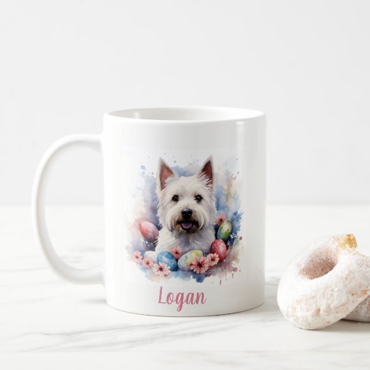 Paaswebsite Eieren en bloemen - Koffiemok (Met donut)