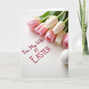 Paaswenskaart voor mijn vrouw met bloemmotief kaart