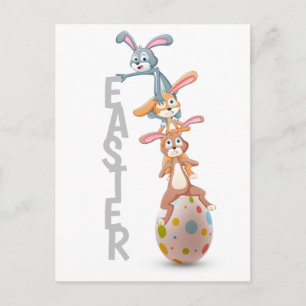 Paaswet voor bunny Rabbit Egg Balancing   FEESTDAG Briefkaart