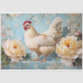 Paaswit kip gele rozen decoupage tissuepapier (Voorkant)