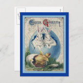  paaswitkonijnen en Baby eikels. ZSSG Feestdagenkaart (Voorkant / Achterkant)