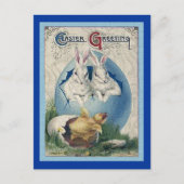  paaswitkonijnen en Baby eikels. ZSSG Feestdagenkaart (Voorkant)