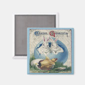  paaswitkonijnen en Baby eikels. ZSSG Magneet (Voorkant / Achterkant)