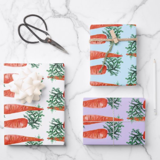 paaswortelt kleurrijke lente-Waterverf Inpakpapier Vel (Voorkant)