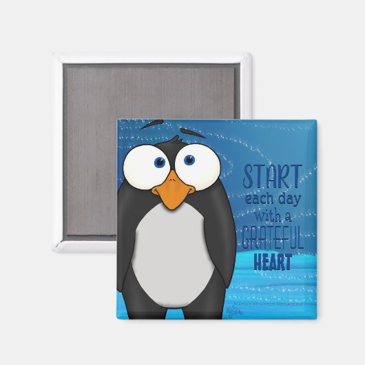 Pablo le pingouin, avec aimant de devis (Recto/Verso)