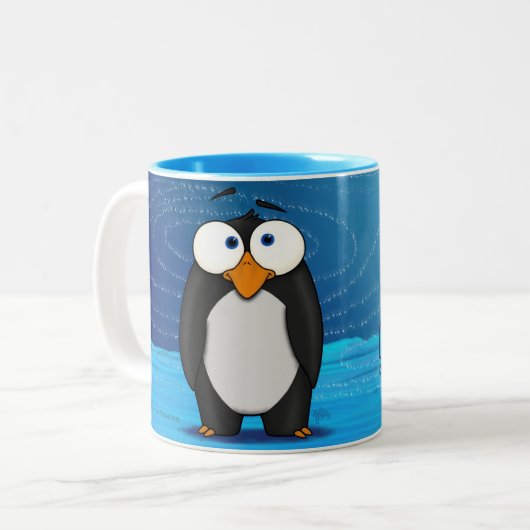 Pablo le pingouin, w/quote sur la tasse (Devant gauche)
