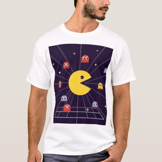 Pac-Man Space T-Shirt – Retro Arcade Gaming Tee (Devant)