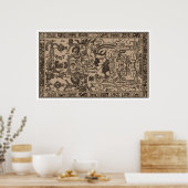 Pacal's Sarcophagus - Ancient Mayan Carving Poster (Keuken)