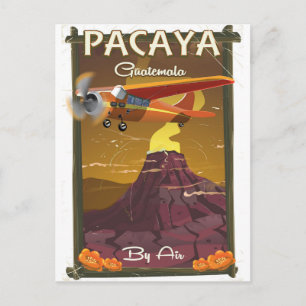 Pacaya vulkaan Guatemala reisposter Briefkaart