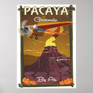 Pacaya vulkaan Guatemala reisposter Poster