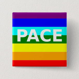 Pace (Vrede) vlag Italiaans Vierkante Button 5,1 Cm